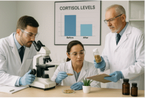 Scientific research into effect of ashwaghanda on cortisol levels 