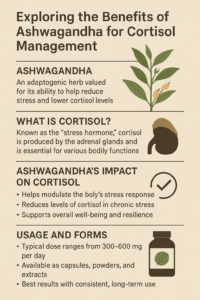 Infographic how ashwaghanda reduces cortisol