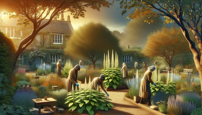 A UK garden in transition with ashwagandha and other herbs being harvested for well-being.