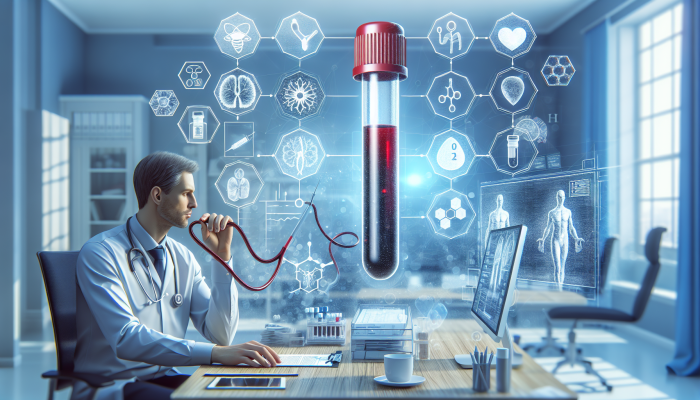 Illustration of ferritin blood test in Wakefield clinic, showing symptoms and conditions requiring the test.