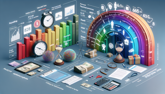 A colorful spectrum representing various debt consolidation options in the UK, including personal loans with fixed rates.