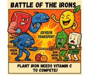 Vitamin C needed to absorb iron