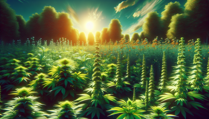 Rows of catnip plants at different growth stages in a lush garden, ready for harvest.