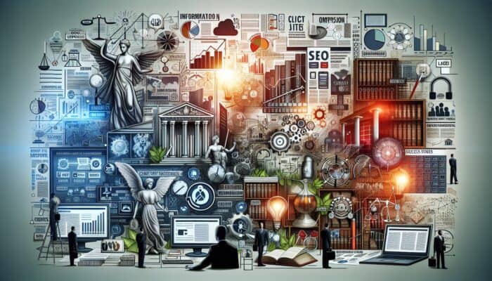 Modern law firm website featuring articles, videos, and infographics on legal concepts, highlighting client success stories and SEO optimisation.