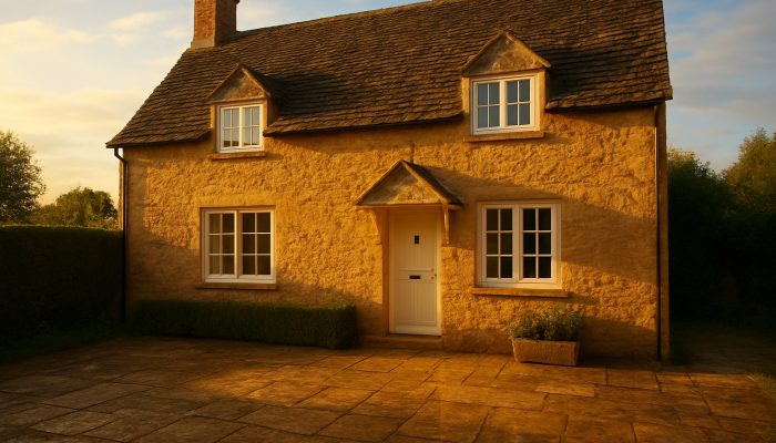 Glorious Nether Compton cottage basking in sunlight with sparkling windows and fresh linens after a thorough cleaning.